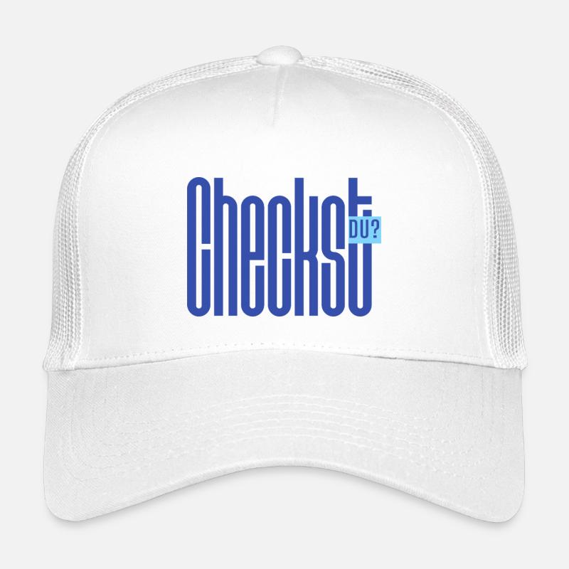 Checkst DU? Funny German Slang Shirt - Kinder Trucker-Cap - Weiß