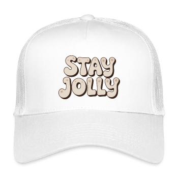 Stay Jolly Retro-Schriftart - Kinder Trucker-Cap - Weiß - Vorne