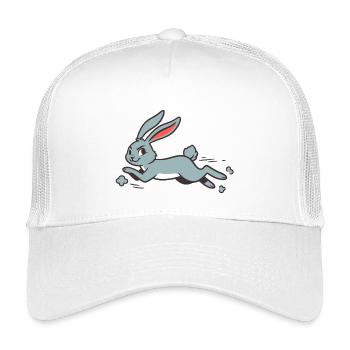 Running Bunny Rabbit Long-Eared Comic Funny - Kids’ Trucker Cap - white - Front