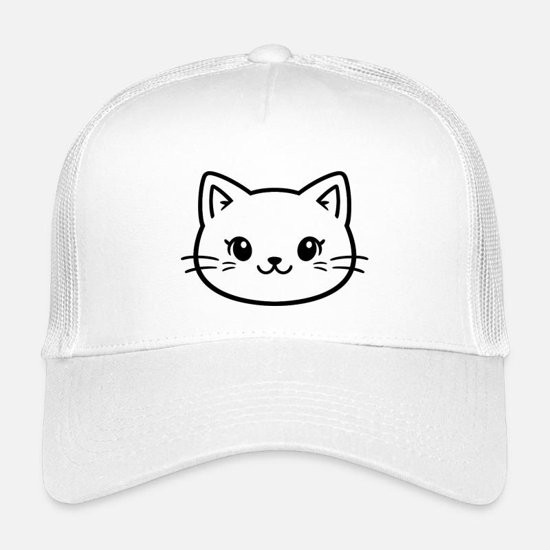 Contour de tête de chat mignon – Dessin minimal en lignes Casquette trucker enfant