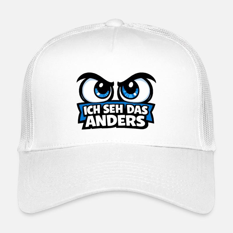 Ich seh das anders – Comic Augen Statement Motiv Kinder Trucker-Cap