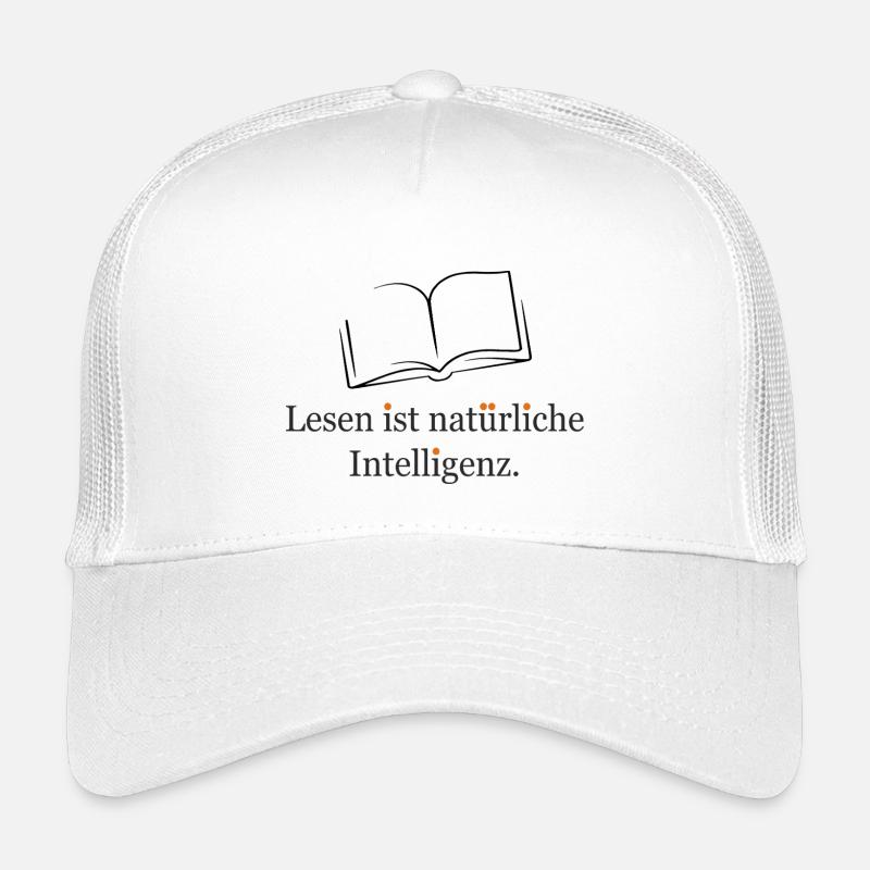 Lesen ist natürliche Intelligenz - Kinder Trucker-Cap - Weiß