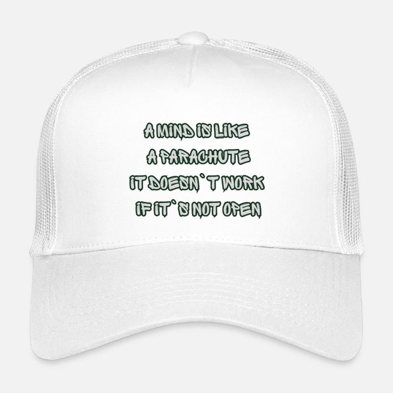 Open Mind Parachute Zitat Kinder Trucker-Cap
