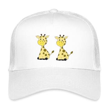 Amitié avec les girafes doubles - Casquette trucker enfant - blanc - Devant