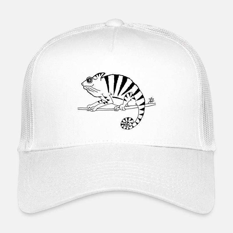 witziges Chamäleon Reptilien  - Kinder Trucker-Cap - Weiß