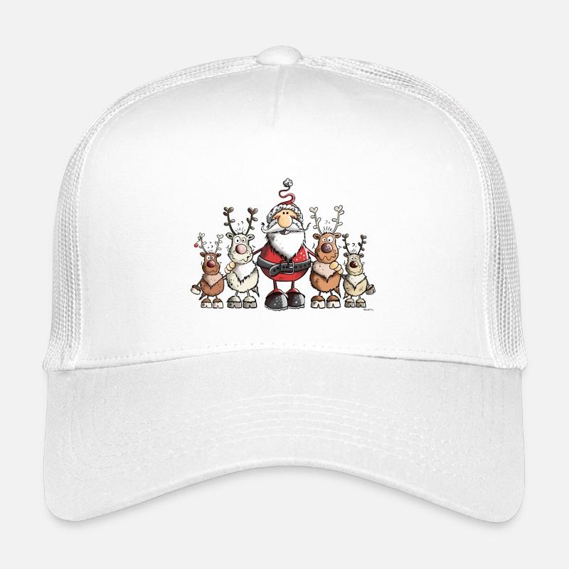 Weihnachtsmann unter Rentieren - Kinder Trucker-Cap - Weiß