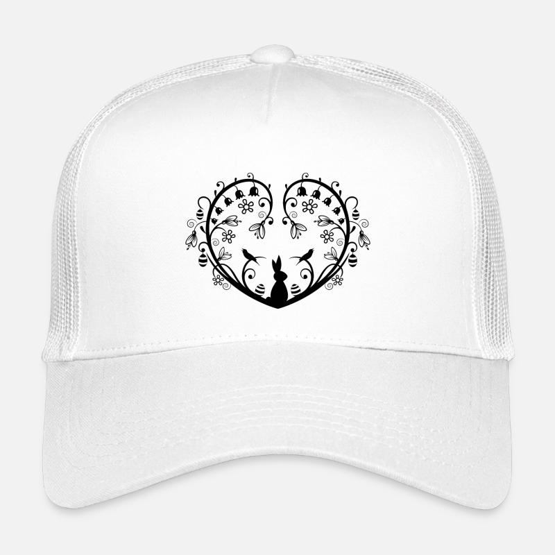 Heart with Easter bunny, snowdrops and easter eggs Kids’ Trucker Cap