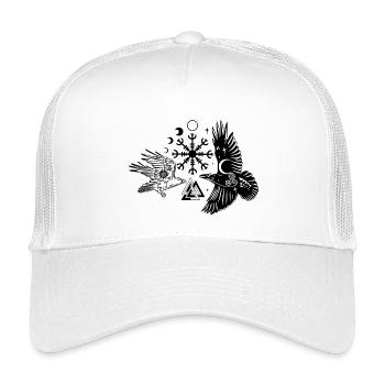 Hugin und Munin mit Vegvisir Valknut - Kinder Trucker-Cap - Weiß - Vorne