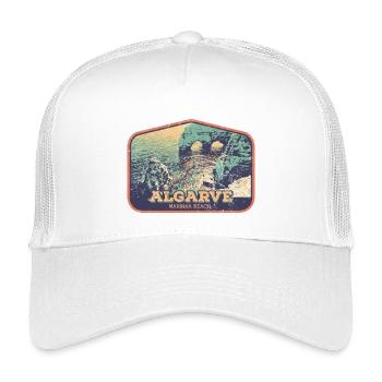 Retro-Abzeichen, Algarve Portugal, Strand Sommersonne - Kinder Trucker-Cap - Weiß - Vorne