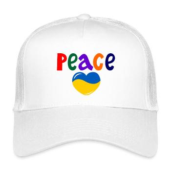 Heart peace for Ukraine colored Peace - Kids’ Trucker Cap - white - Front