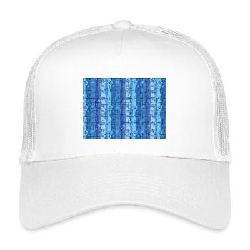 Aquarius Gekachelte Streifen - Kinder Trucker-Cap - Weiß - Vorne