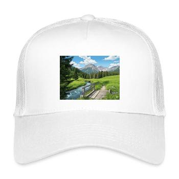 Alpine Flussweg Panorama - Kinder Trucker-Cap - Weiß - Vorne