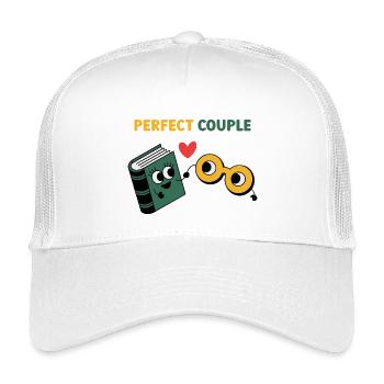 Couple parfait : nuage et parapluie - Casquette trucker enfant - blanc - Devant