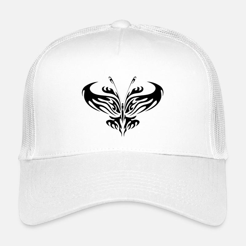 Schwarzer Schmetterling - Kinder Trucker-Cap - Weiß