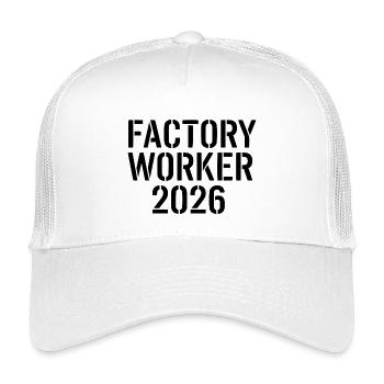 Factory Worker 2026 – strong industrial motive - Kids’ Trucker Cap - white - Front