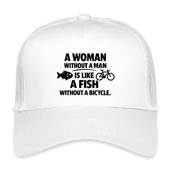 Une femme sans homme – Diction féministe - Casquette trucker enfant - blanc - Devant