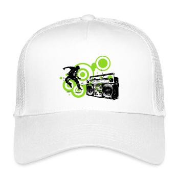 Cercles Lime Abstraits Noir danseur Hip Hop - Casquette trucker enfant - blanc - Devant