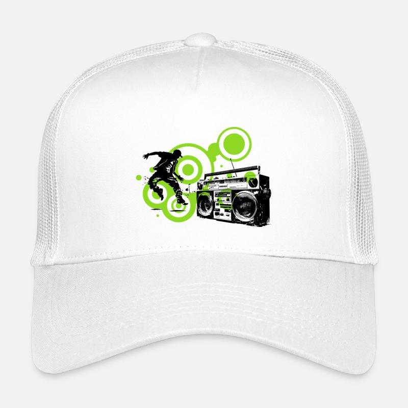Circles Lime Abstract Schwarzer Tänzer Hip Hop Kinder Trucker-Cap