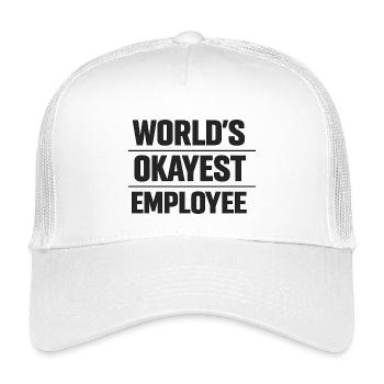 World's okayest employee Mitarbeiter Spruch - Kids’ Trucker Cap - white - Front
