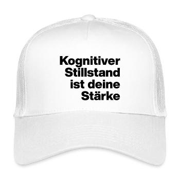 COGNITIVE STANDSTILL IS YOUR STRENGTH. SARCASM - Kids’ Trucker Cap - white - Front