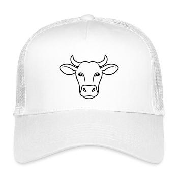Art minimal de la ligne de tête de vache - Casquette trucker enfant - blanc - Devant