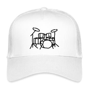 Drums Drummer Musical Instrument - Kids’ Trucker Cap - white - Front