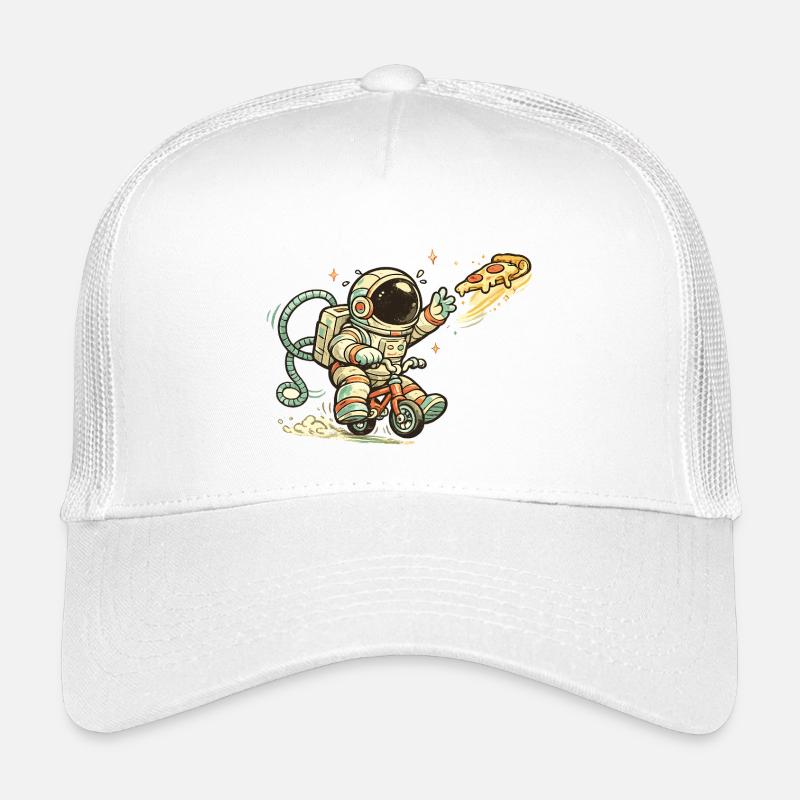 Cascade de pizza à vélo d’astronaute Casquette trucker enfant