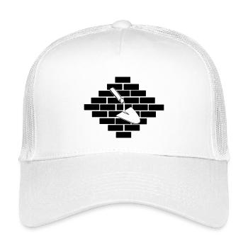 Briques de maçonnerie maçonnique avec logo de truelle - Casquette trucker enfant - blanc - Devant