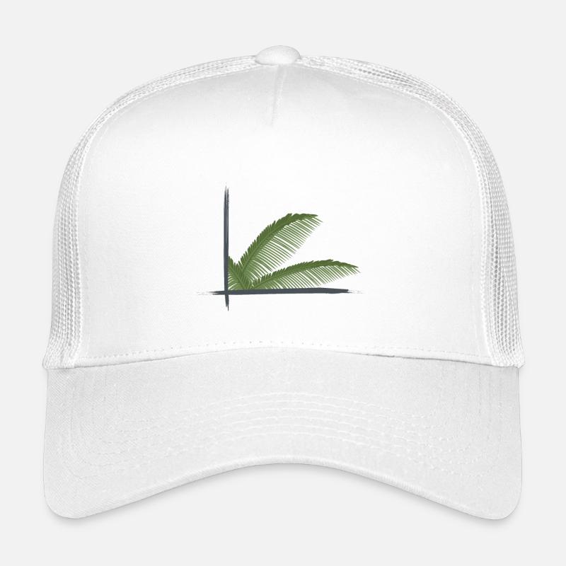 Palmenblätter eingefasst in Pinselrahmen Kinder Trucker-Cap