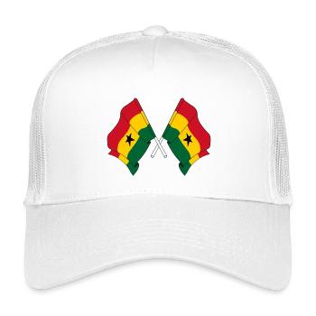 Deux drapeaux du Ghana croisés - Casquette trucker enfant - blanc - Devant