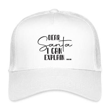 Dear Santa I Can Explain - Kinder Trucker-Cap - Weiß - Vorne