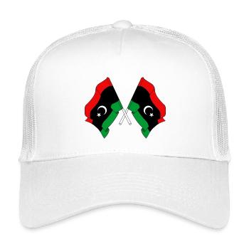 Deux drapeaux Libye - Casquette trucker enfant - blanc - Devant