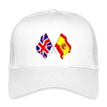 Flagge von England und Flagge von Spanien - Kinder Trucker-Cap - Weiß - Vorne