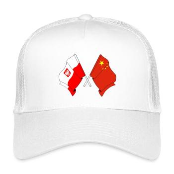 Flag Poland, flag China - Kids’ Trucker Cap - white - Front
