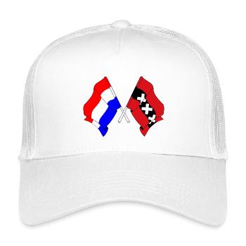 Drapeau Pays-Bas, Amsterdam croisé - Casquette trucker enfant - blanc - Devant