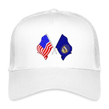 Drapeau des États-Unis et du Nebraska croisé - Casquette trucker enfant - blanc - Devant