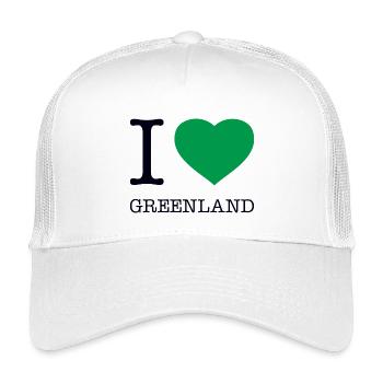 I LOVE GREENLAND Grönland - Kinder Trucker-Cap - Weiß - Vorne