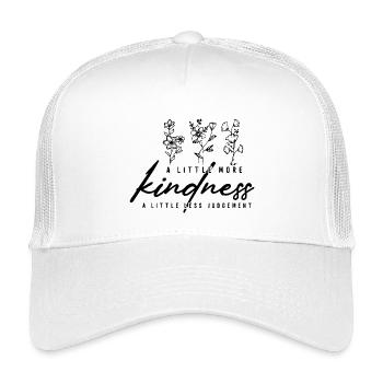 A Little More Kindness Floral Statement - Kids’ Trucker Cap - white - Front