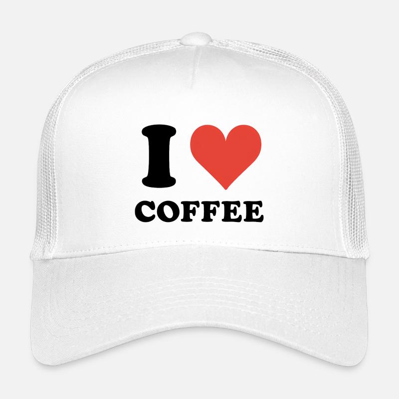 I Love Coffee Quote Kids’ Trucker Cap