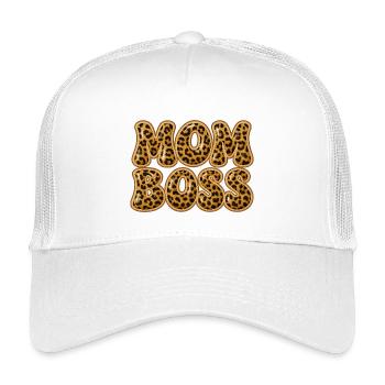 mom y2k design with leopard print - Kids’ Trucker Cap - white - Front