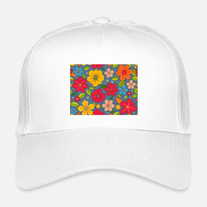 Floral pattern in boho design Kids’ Trucker Cap