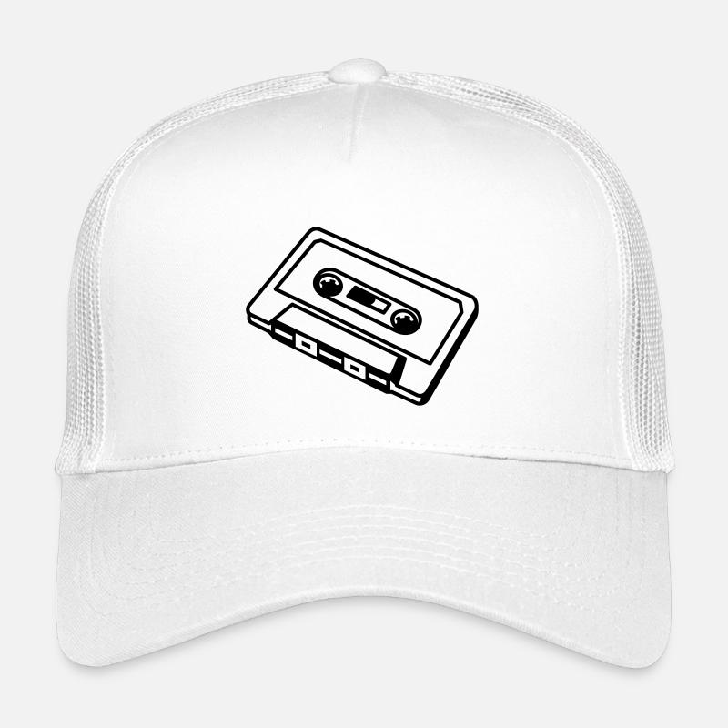 Cassette rétro – Conception musicale de mixtape old school - Casquette trucker enfant - blanc