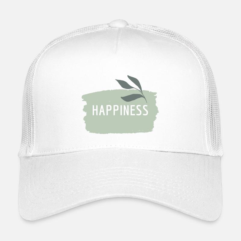 Happiness - Glück, Achtsamkeit, Freude - Kinder Trucker-Cap - Weiß