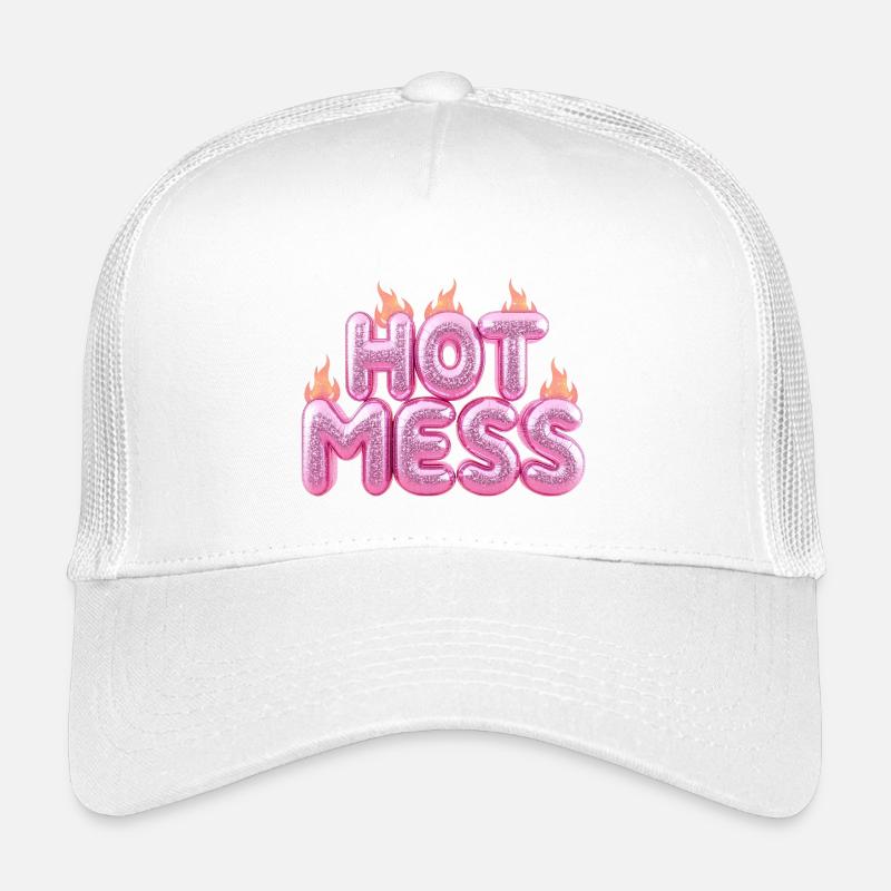 Hot Mess Pink 3D Bubble Typografie Kinder Trucker-Cap
