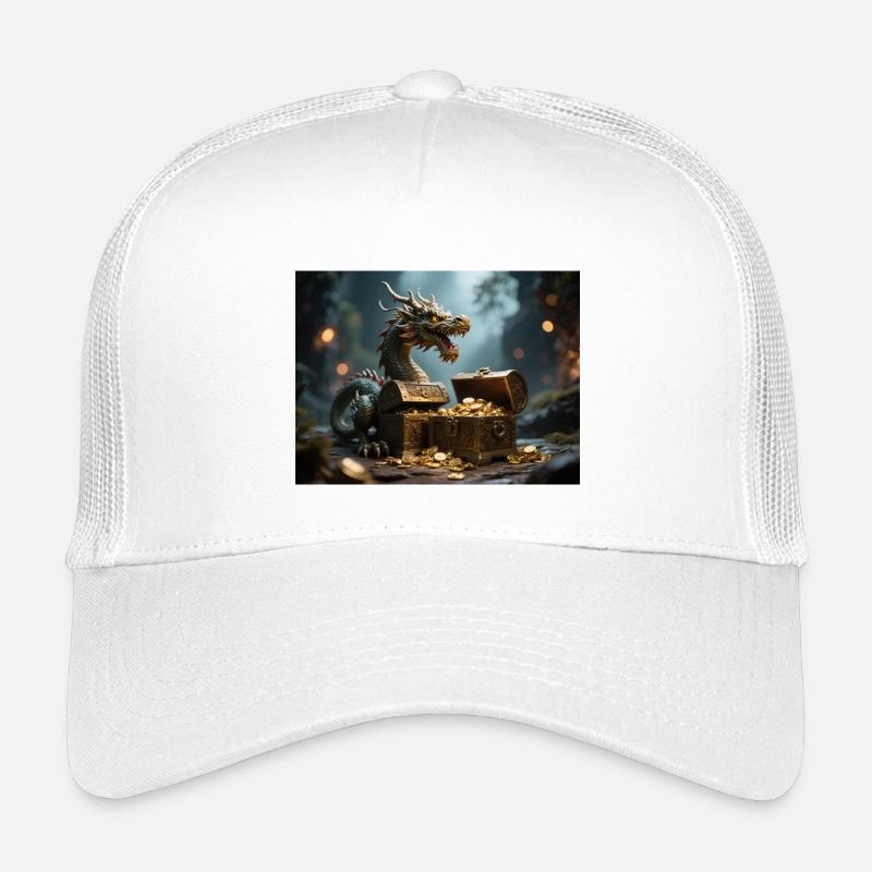 Drachenschatz im Feuerdrache - Kinder Trucker-Cap - Weiß