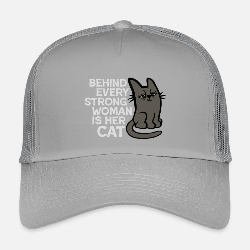 Katze Behind Every Strong Woman Genervt Grummelig Kinder Trucker-Cap