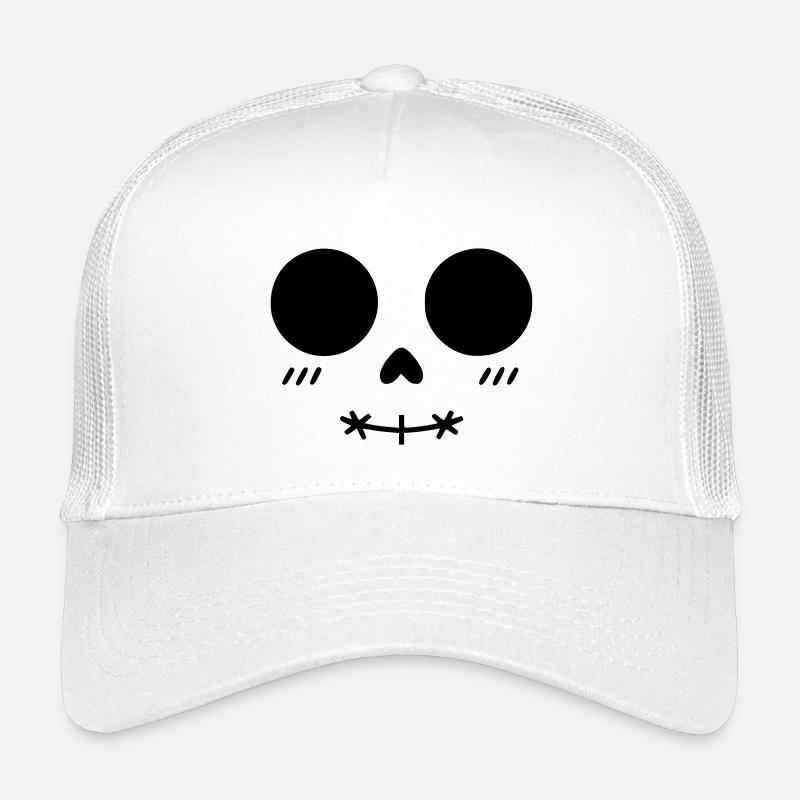 Minimalist Kawaii Skull Face Kids’ Trucker Cap