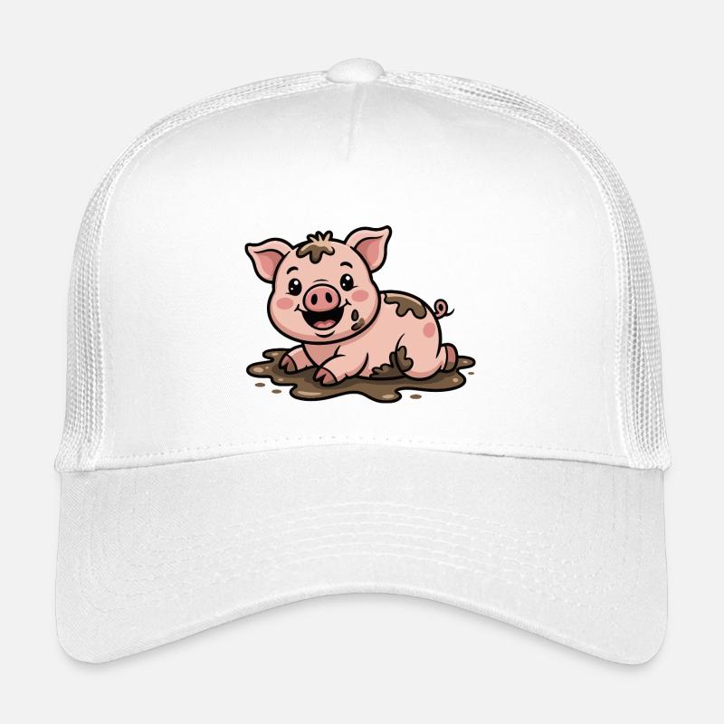 Cochon dans la boue mignon Casquette trucker enfant