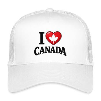 I Love Canada – Message avec feuille d'érable - Casquette trucker enfant - blanc - Devant