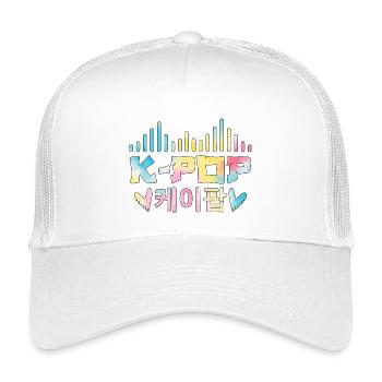 K Pop Korean 케이팝 - Kinder Trucker-Cap - Weiß - Vorne